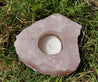 Raw candle holder - Rose Quartz