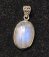 Pendentif Argent - Labradorite Blanche (Péristérite)