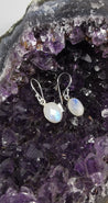 Boucles d'oreilles Ronde - Labradorite Blanche / Péristérite