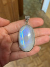 Pendentif Argent - Labradorite Blanche (Péristérite)